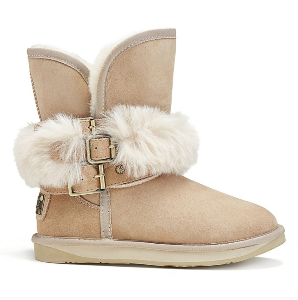 Australia Luxe Collective Hatchet Boots Sherpa Faux Fur Suede Designer #140